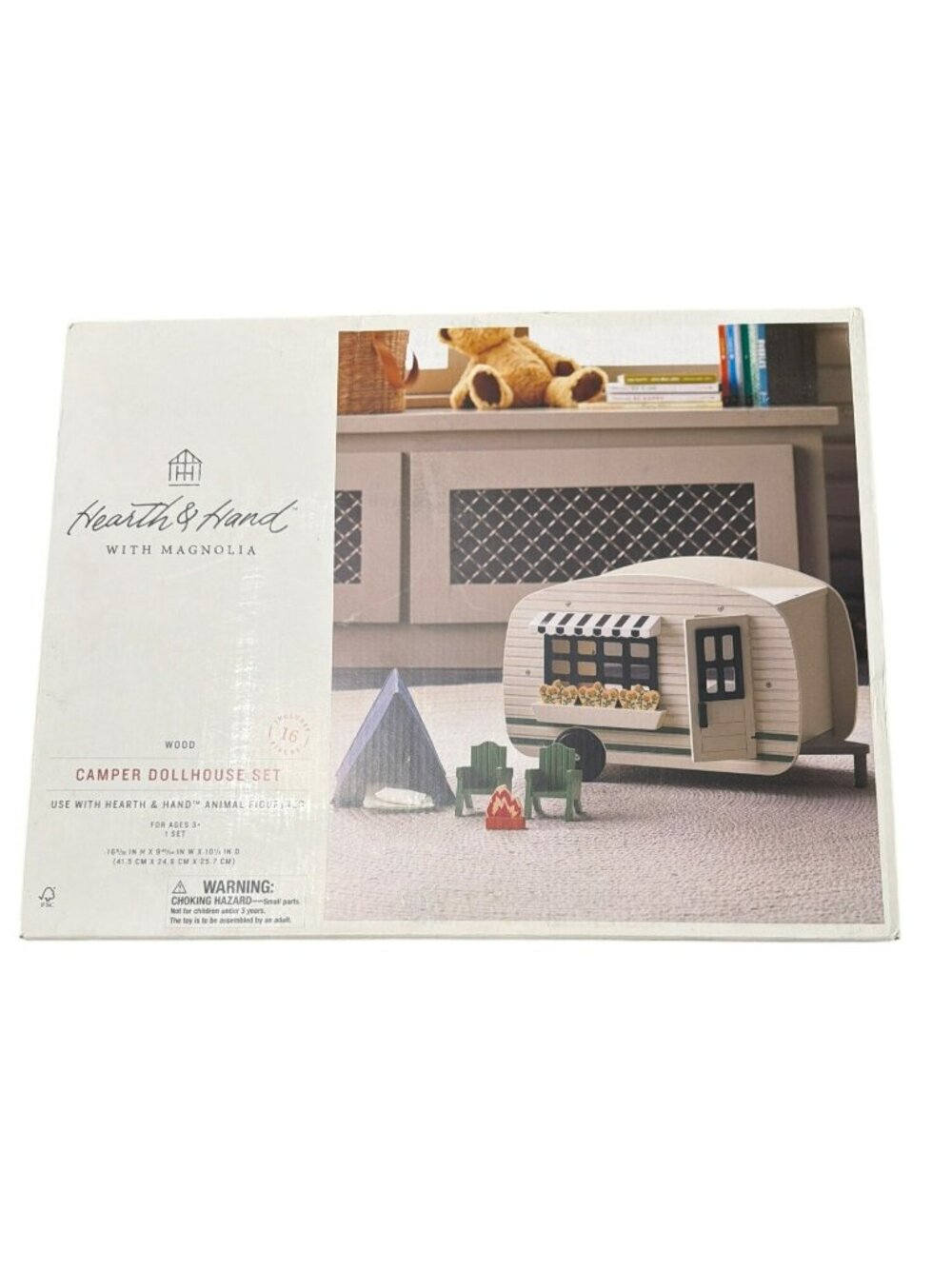 Hearth & Hand Magnolia Wooden Camper Dollhouse Set Ages 3+ New